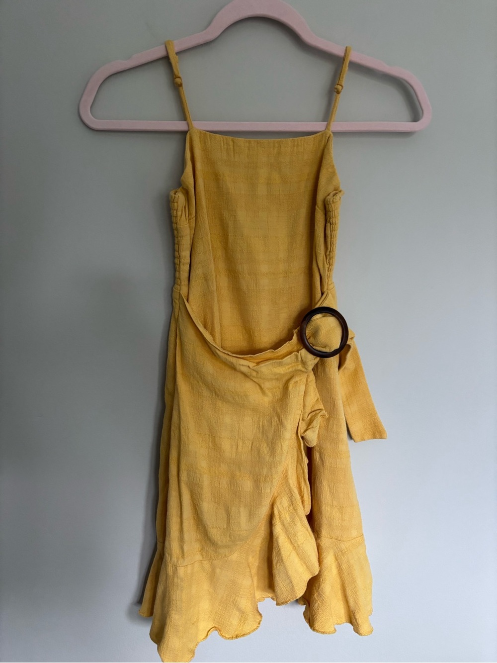 American Eagle Yellow Belted Sundress-XS